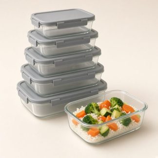 Glass Meal-Prep Containers (5-piece set) - placeholder image