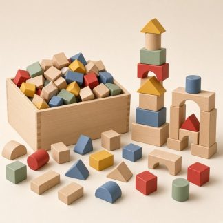 Wooden Building Blocks Set (100 pieces, generic) - placeholder image