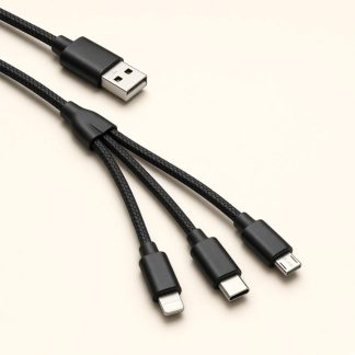 3-in-1 Multi Charging Cable (USB-C / Lightning-compatible / Micro-USB) - placeholder image